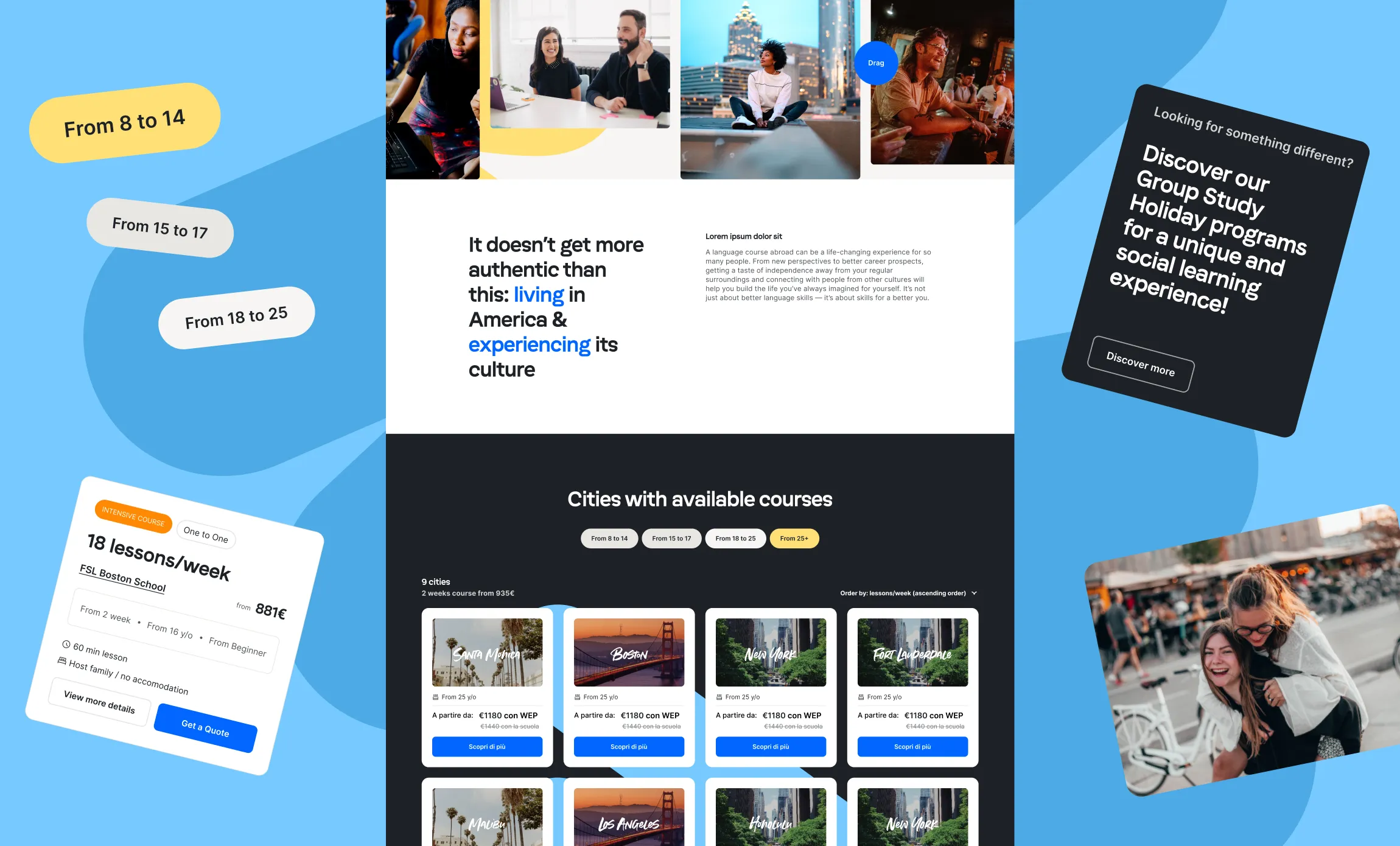 WEP website pages showcasing the redesigned digital experience